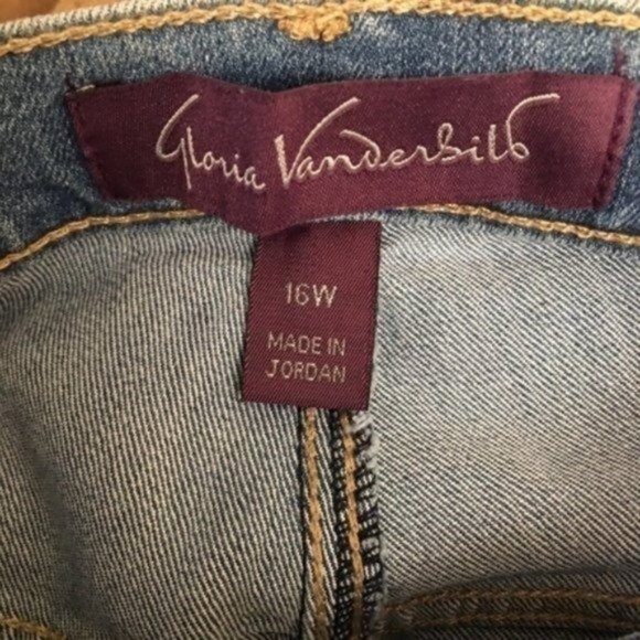 Gloria Vanderbilt Amanda Denim Blue Jeans Size 16W Average NWT - Picture 9 of 10